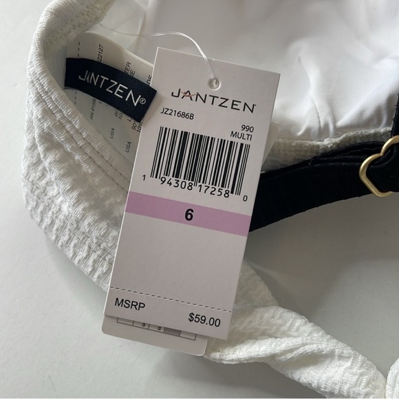 Jantzen Bikini Swim Top White Black Size 6 - Picture 11 of 13